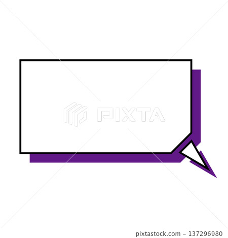 水平變形的五邊形對話框簡圖 137296980