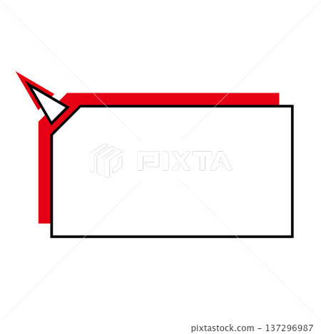 Horizontally deformed pentagon speech bubble simple illustration 137296987