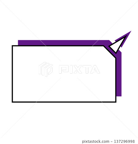 Horizontally deformed pentagon speech bubble simple illustration 137296998