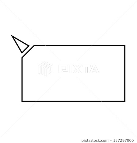 Horizontally deformed pentagon speech bubble simple illustration 137297000