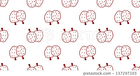 Hand drawn lychee seamless pattern 137297103