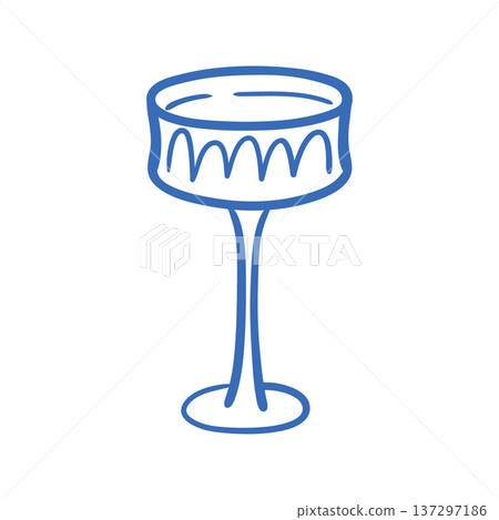Hand drawn cocktail glass  137297186