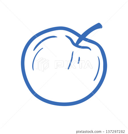Hand drawn apple minimal line Hand drawn apple minimal line 137297282