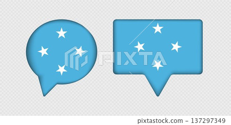Flag of Micronesia in speech bubble. 137297349