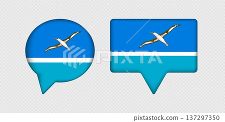 Flag of Midway Atoll in speech bubble. 137297350