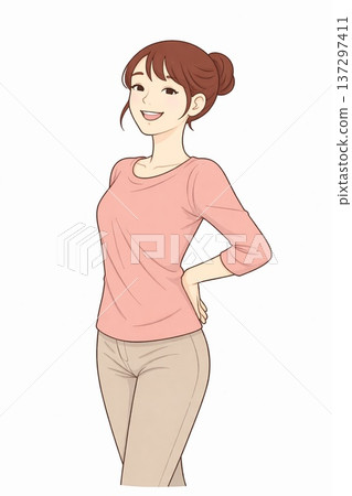 成功減肥女性的插圖 - 生成式人工智慧 137297411