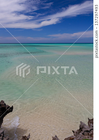 A tropical sea with white sand beaches and clear turquoise shallows A tropical sea with white sand beaches and clear turquoise shallows 137297493
