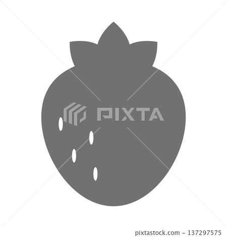 Strawberry simple silhouette icon (monochrome) Strawberry simple silhouette icon (monochrome) 137297575