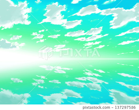 The sky reflected on the surface of the water 137297586