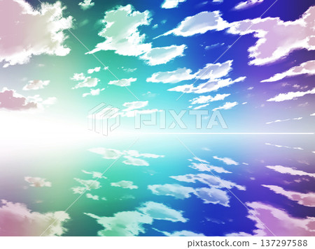 天空反射在水面上 137297588