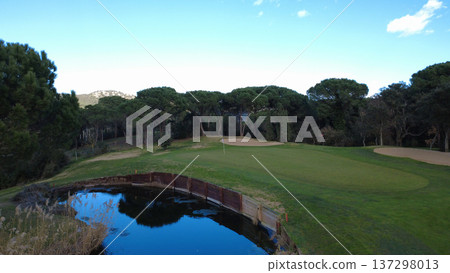 Aerial View of Green Golf Course Landscape Aerial View of Green Golf Course Landscape 137298013
