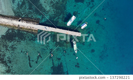 Emerald green sea and boats in Toda - Numazu City, Shizuoka Prefecture, Japan Emerald green sea and boats in Toda - Numazu City, Shizuoka Prefecture, Japan 137298221