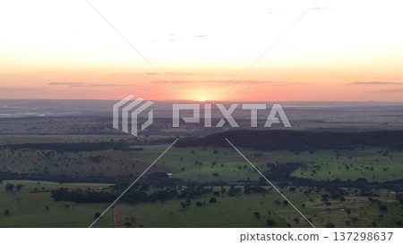 Sunrise over rural pasture and farmland landscape Sunrise over rural pasture and farmland landscape 137298637