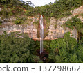Cassilandia, Mato Grosso do Sul, Brazil - 04 05 2024: Cachoeira do Socorro waterfall aerial 137298662