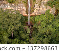 Cassilandia, Mato Grosso do Sul, Brazil - 04 05 2024: Cachoeira do Socorro waterfall aerial 137298663