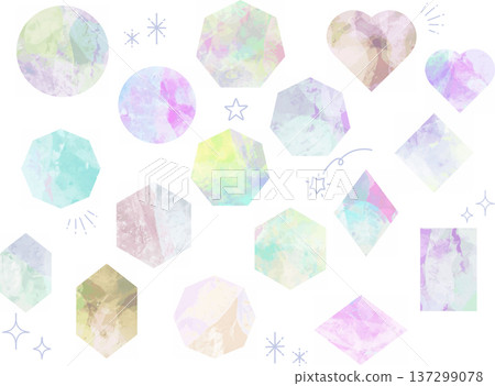 Geometric watercolor heading set Geometric watercolor heading set 137299078