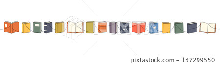 Minimalist flat books in colorful cartoon style Minimalist flat books in colorful cartoon style 137299550