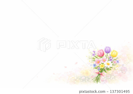 春季花卉系列:右對齊的花束與開放空間 春季花卉系列:右對齊的花束與開放空間 137301495