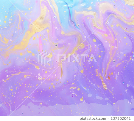 Elegant purple marble texture with gold accents and swirling patterns 137302041