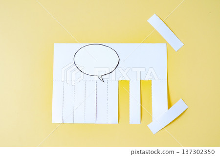 Tear-off papers notice, advertisement with cut slips . 137302350