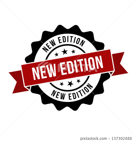 New Edition Stamp, New Edition Round Sign With Ribbon 137302888