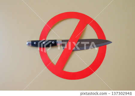 Do not take knife sign on color background. Do not take knife sign on color background. 137302948