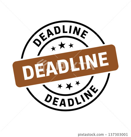 Deadline Stamp, Deadline Round Sign Deadline Stamp, Deadline Round Sign 137303001