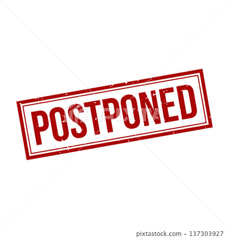 Postponed Stamp, Postponed Grunge Square Sign 137303927