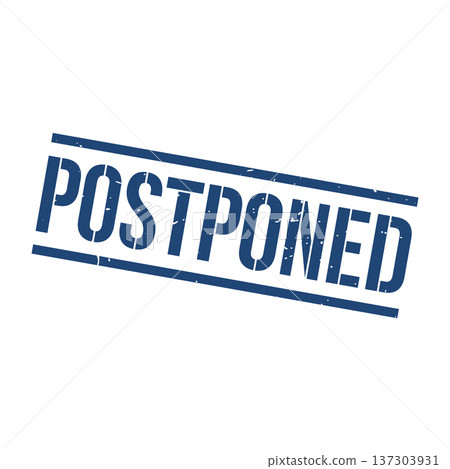 Postponed Stamp, Postponed Grunge Square Sign 137303931