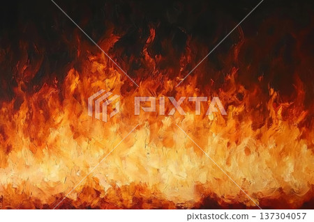 Fire below on a black background. 137304057