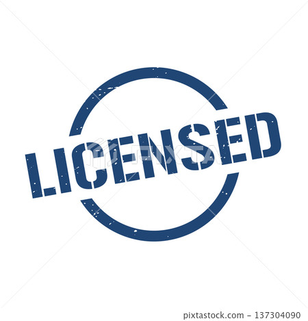 Licensed Stamp, Licensed Grunge Round Sign Licensed Stamp, Licensed Grunge Round Sign 137304090