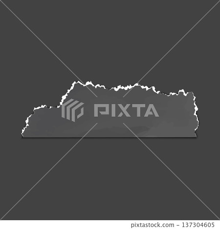 Black torn paper, torn sheet of paper fragment, vector realistic crumpled strip scrap with ripped edges 137304605