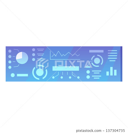 Workspace on computer screen flat vector, analysis diagram, charts and linear graphs, business management and statistics Workspace on computer screen flat vector, analysis diagram, charts and linear graphs, business management and statistics 137304735