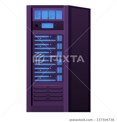 A vertical rack of server equipment, computer or cloud storage. A vertical rack of server equipment, computer or cloud storage. 137304736