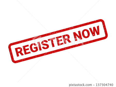 A textured rectangular stamp displaying the prominent words REGISTER NOW for immediate enrollment emphasis A textured rectangular stamp displaying the prominent words REGISTER NOW for immediate enrollment emphasis 137304740