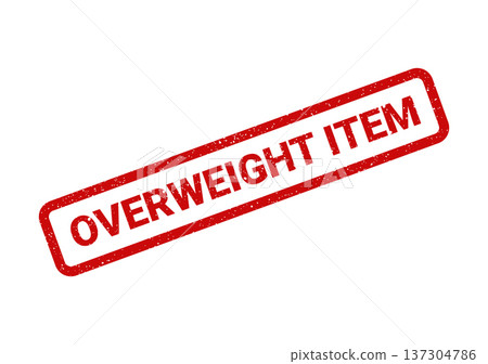 A textured red rubber stamp imprint states overweight item, commonly used for shipping and package handling notices A textured red rubber stamp imprint states overweight item, commonly used for shipping and package handling notices 137304786