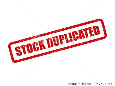 Distressed rectangular rubber stamp indicating Stock Duplicated for inventory control issues or data entry errors documentation Distressed rectangular rubber stamp indicating Stock Duplicated for inventory control issues or data entry errors documentation 137304834