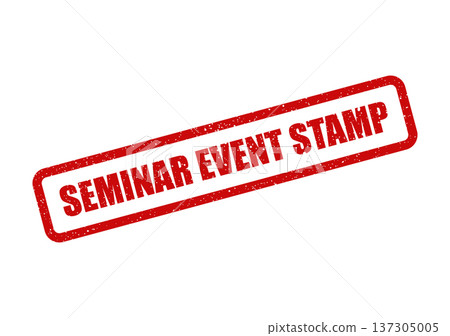 Authentic textured red rubber stamp impression displaying SEMINAR EVENT STAMP for registration or official marking Authentic textured red rubber stamp impression displaying SEMINAR EVENT STAMP for registration or official marking 137305005