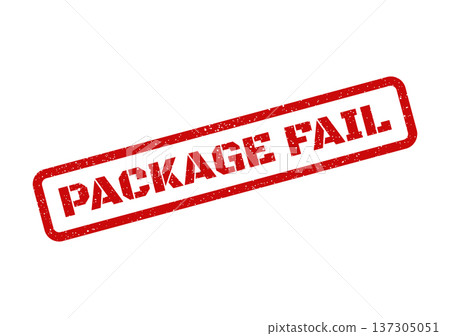 Bold rubber stamp message indicating a package processing or delivery failure event Bold rubber stamp message indicating a package processing or delivery failure event 137305051