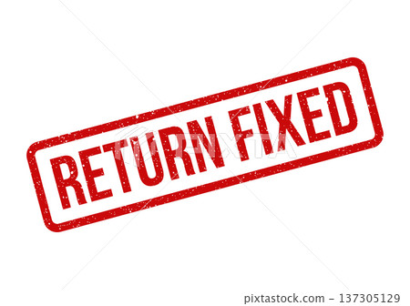 Distinctive grunge texture rubber stamp indicating that a problem or item has been returned fixed 137305129