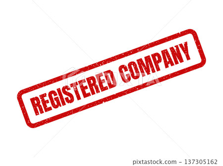Distressed formal stamp illustration showing registered company for legal business recognition and corporate identity 137305162