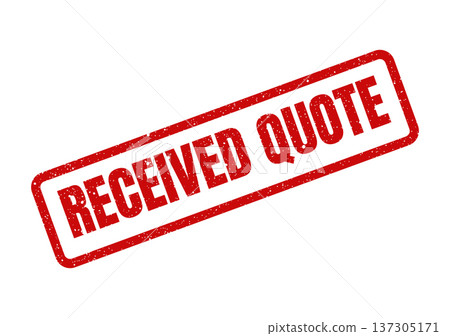 Distressed grunge effect stamp with RECEIVED QUOTE text, suitable for sales proposals and financial approvals 137305171