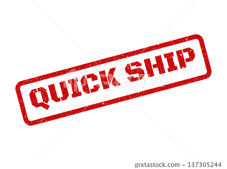 Distressed quick ship rubber stamp in a bold rectangular shape for immediate delivery indication Distressed quick ship rubber stamp in a bold rectangular shape for immediate delivery indication 137305244