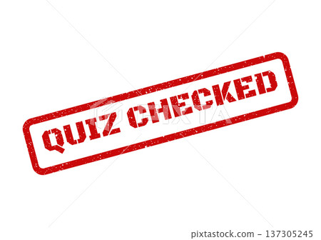 Distressed quiz checked rubber stamp mark for completed assessments or verified educational content Distressed quiz checked rubber stamp mark for completed assessments or verified educational content 137305245