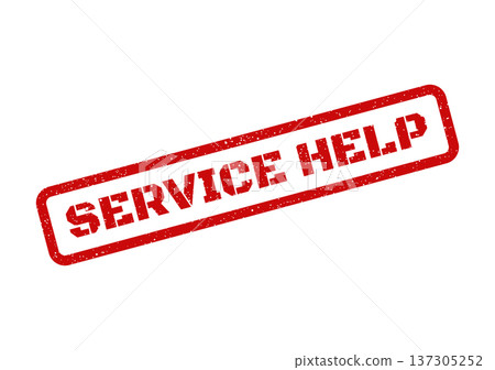 Distressed rectangular grunge stamp displaying the phrase service help, symbolizing customer assistance and prompt support Distressed rectangular grunge stamp displaying the phrase service help, symbolizing customer assistance and prompt support 137305252