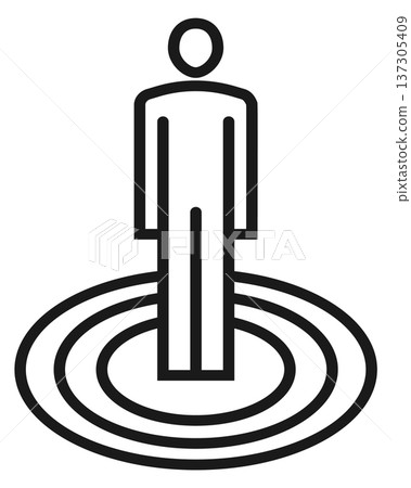 Work goal success. Career target line icon Work goal success. Career target line icon 137305409