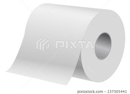 Paper roll white blank mockup. Realistic tissue Paper roll white blank mockup. Realistic tissue 137305441