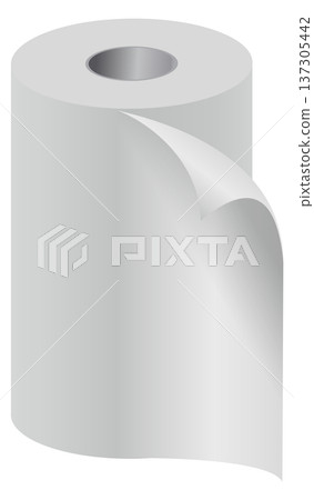 Paper towel roll realistic mockup. Soft sheet Paper towel roll realistic mockup. Soft sheet 137305442