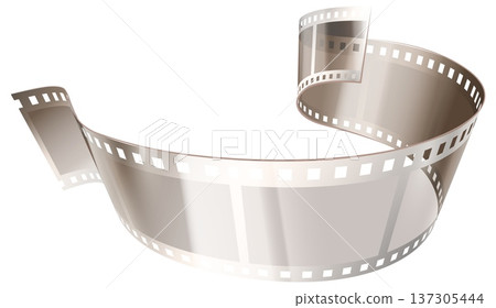Curved movie tape. Negative blank roll frames 137305444