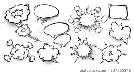 Comic book speech bubbles with sound effect Comic book speech bubbles with sound effect 137305548